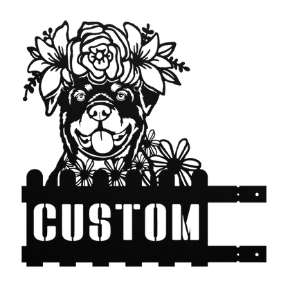 Rottweiler Custom Metal House Number Sign
