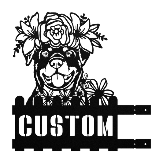 Rottweiler Custom Metal House Number Sign