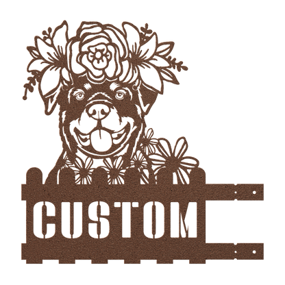 Rottweiler Custom Metal House Number Sign