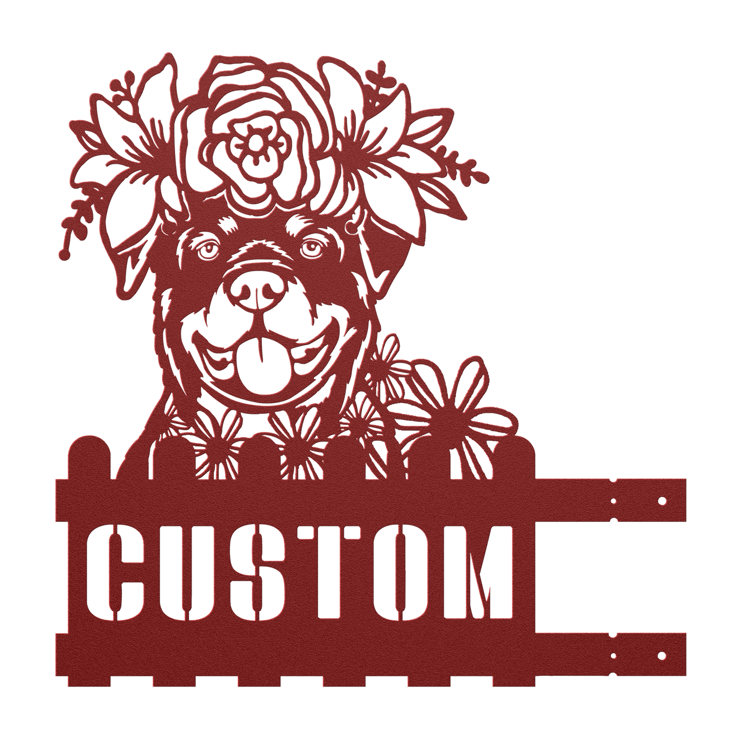 Rottweiler Custom Metal House Number Sign