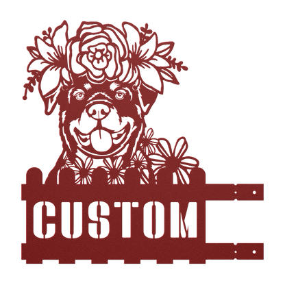 Rottweiler Custom Metal House Number Sign