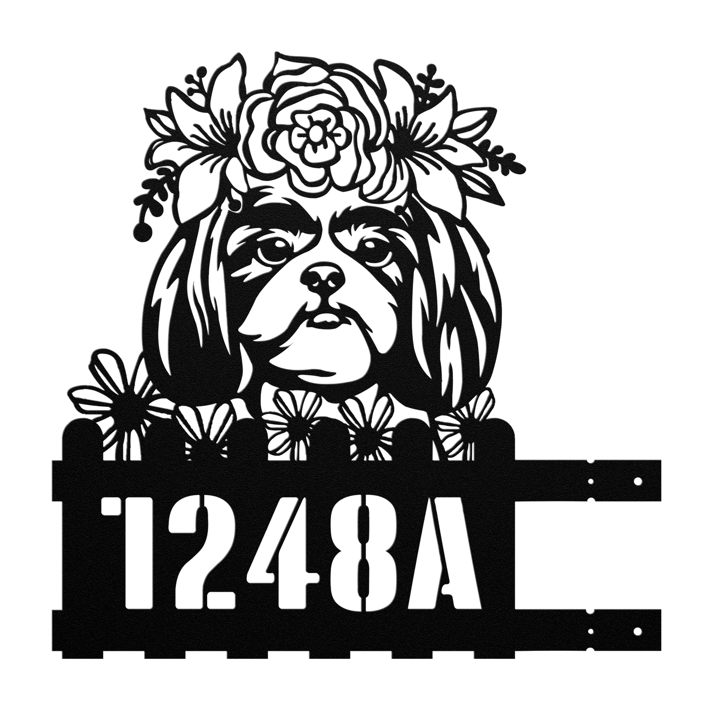 Shih-Tzu Custom Metal House Number Sign