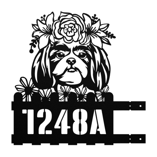 Shih-Tzu Custom Metal House Number Sign