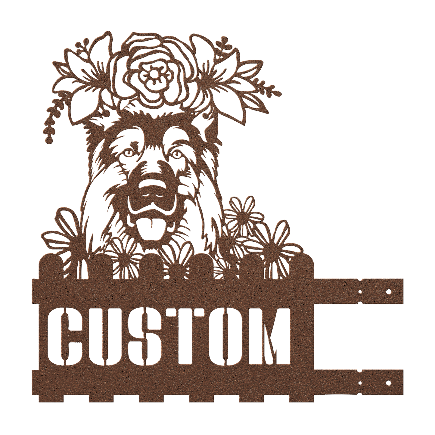 German Shepherd Custom Metal House Number Sign