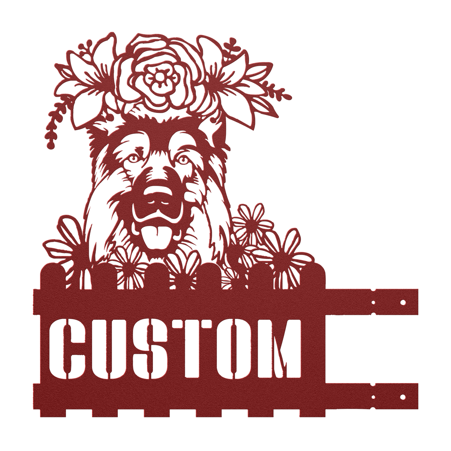 German Shepherd Custom Metal House Number Sign