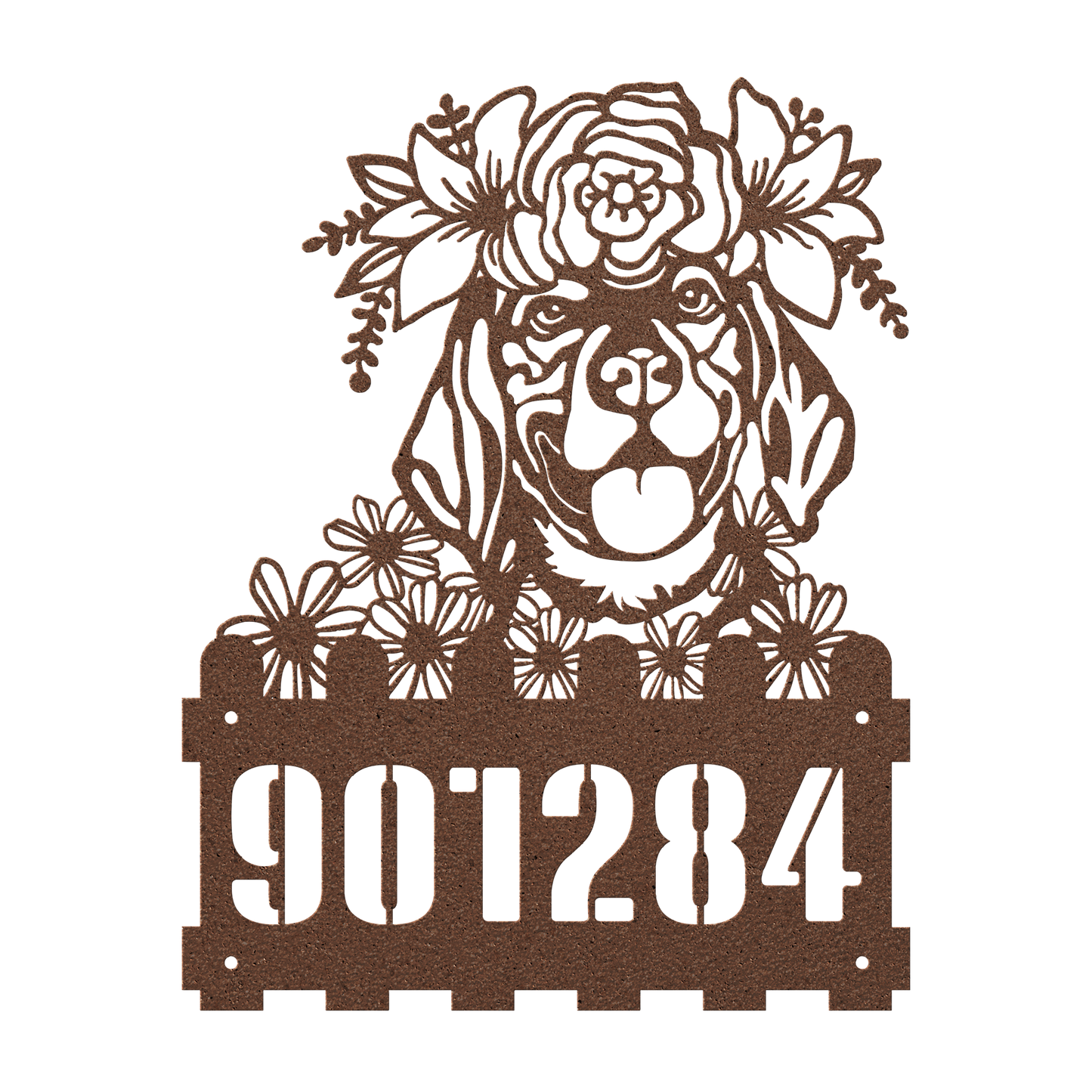Beagle Custom Metal House Number Sign
