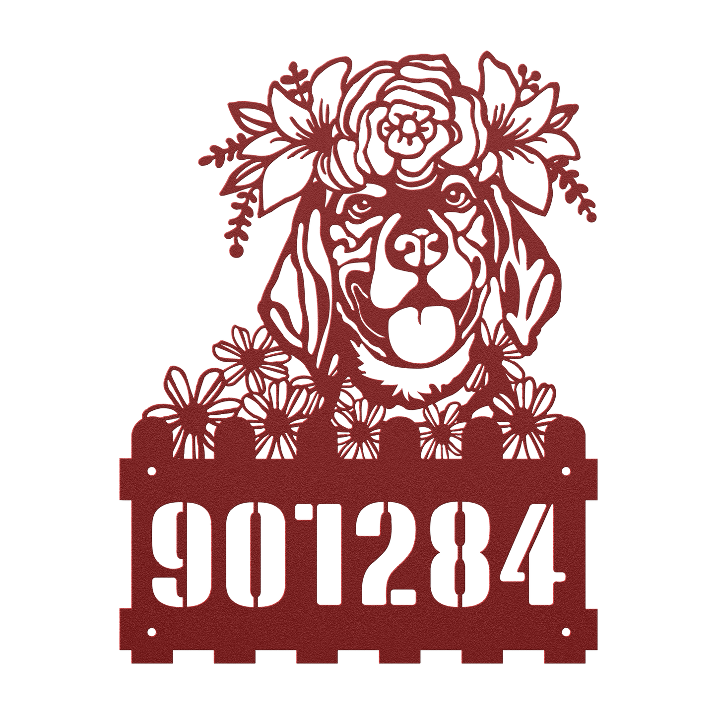 Beagle Custom Metal House Number Sign