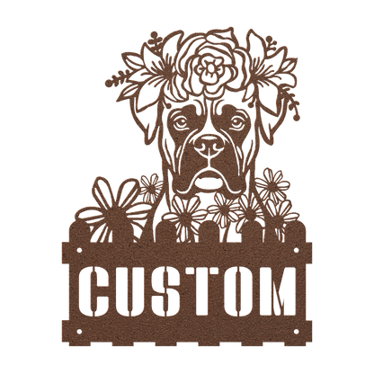 Boxer Custom Metal House Number Sign