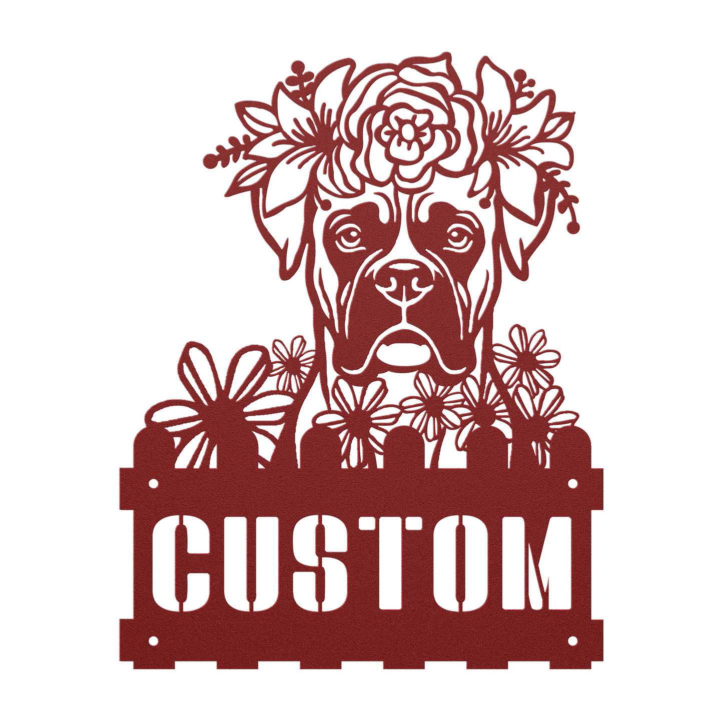 Boxer Custom Metal House Number Sign