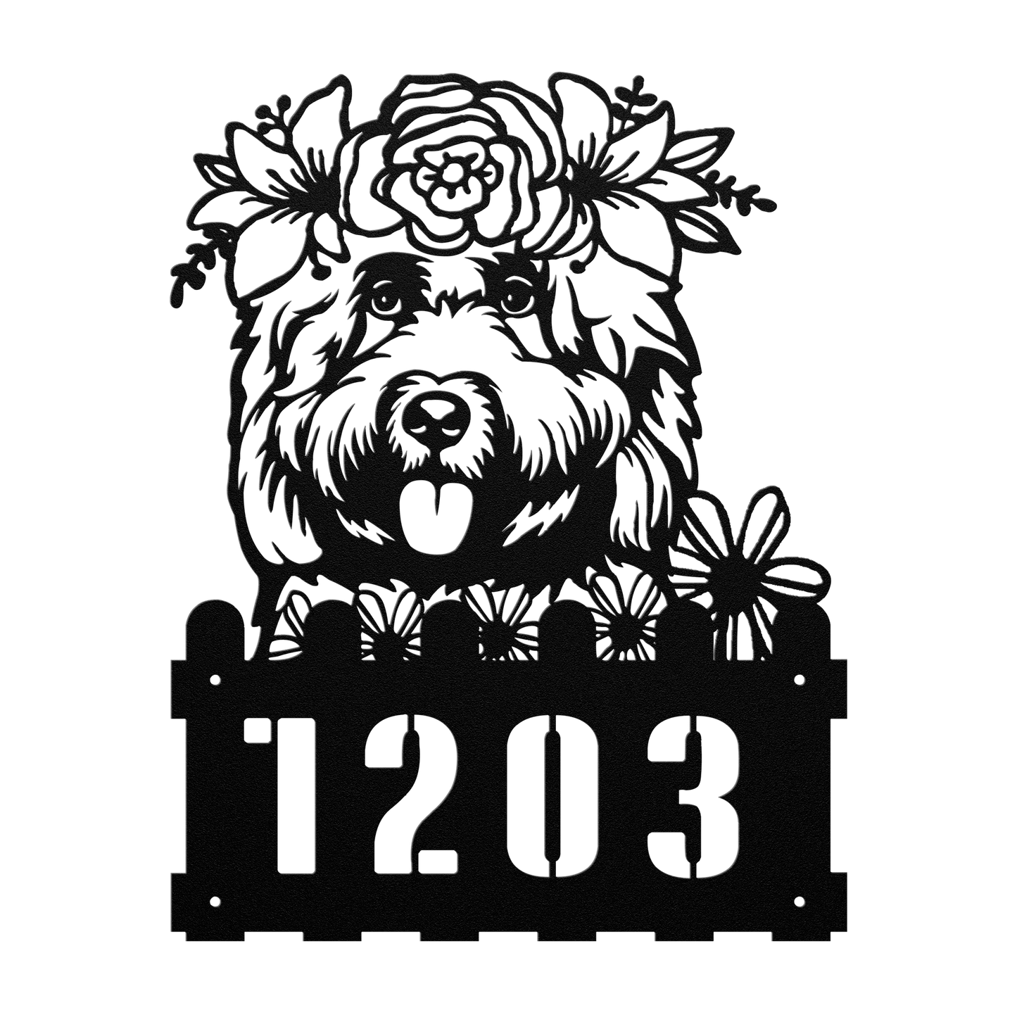 Cockapoo Custom Metal House Number Sign