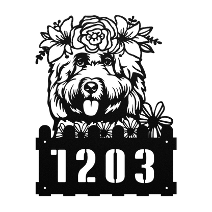 Cockapoo Custom Metal House Number Sign