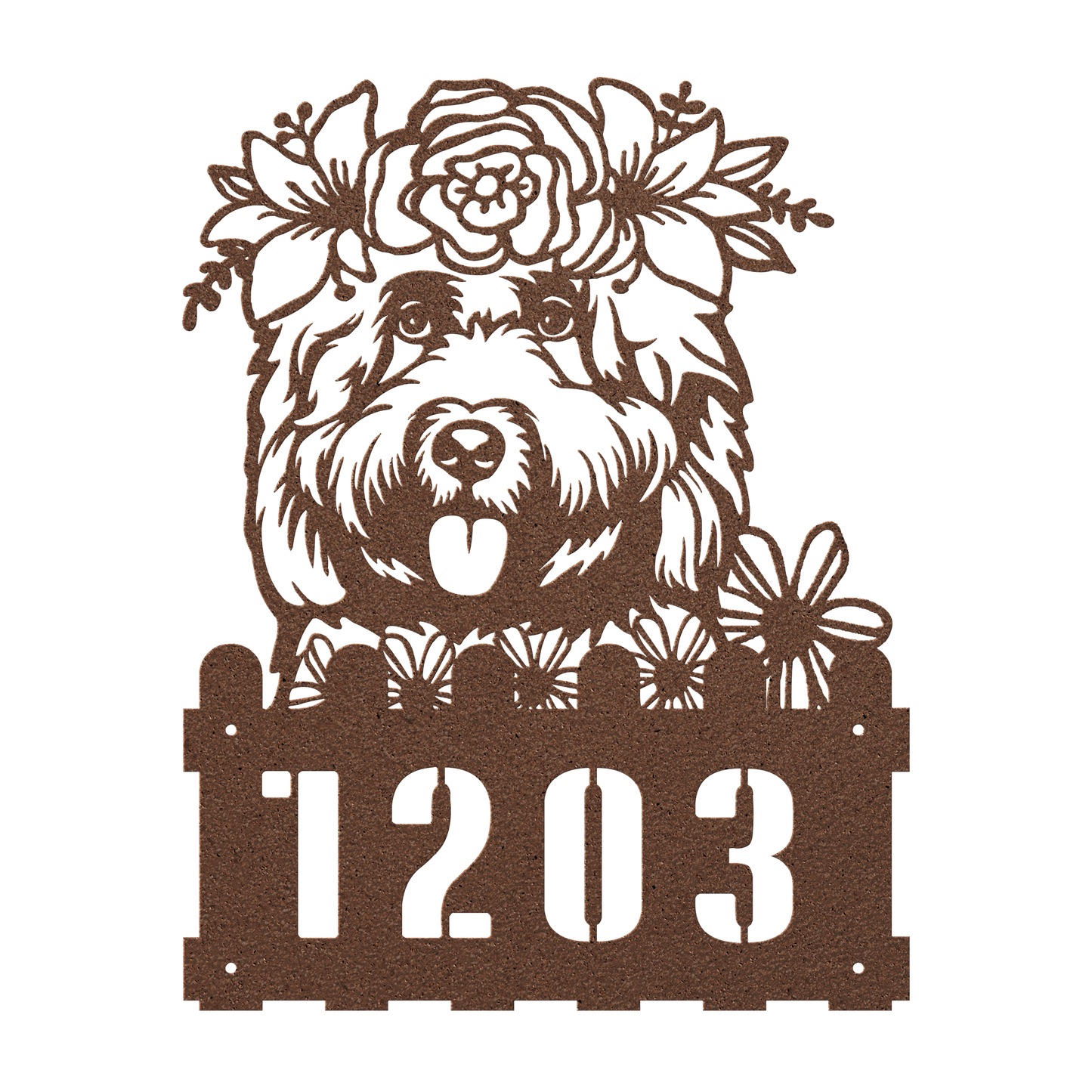 Cockapoo Custom Metal House Number Sign