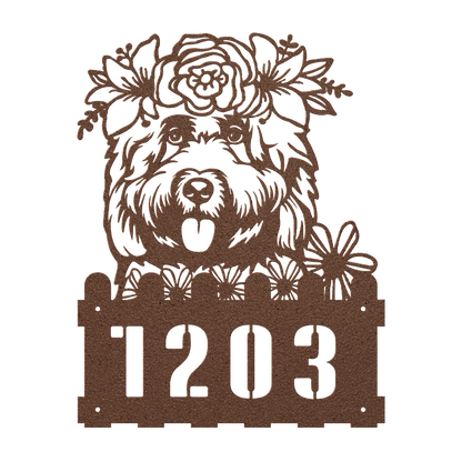 Cockapoo Custom Metal House Number Sign