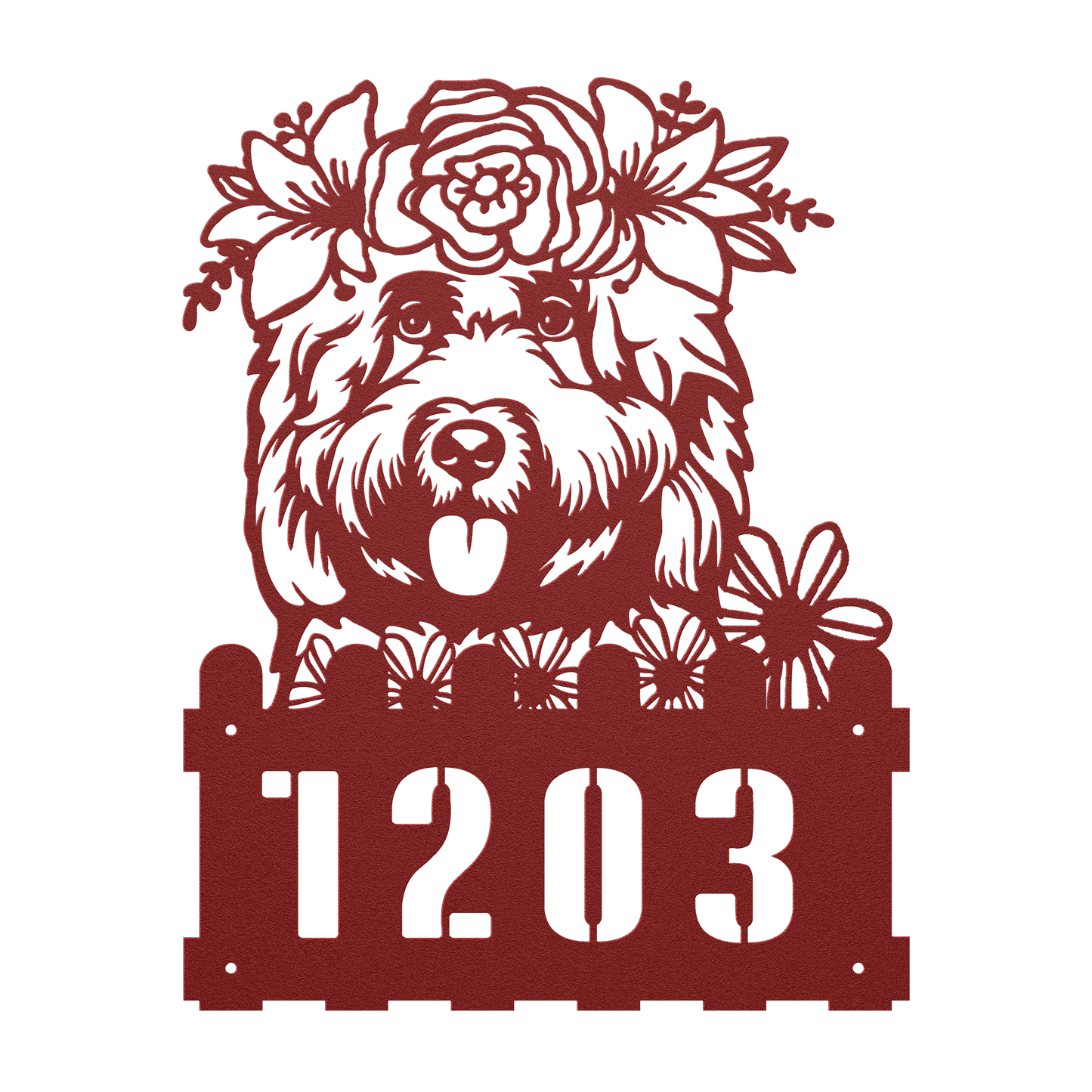 Cockapoo Custom Metal House Number Sign