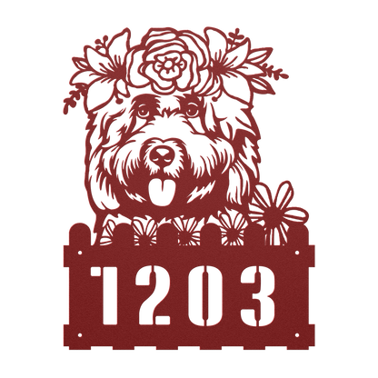 Cockapoo Custom Metal House Number Sign