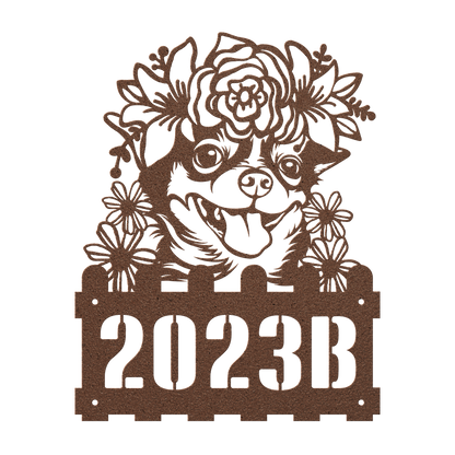 Chihuahua metal address sign – Copper, No Tabs