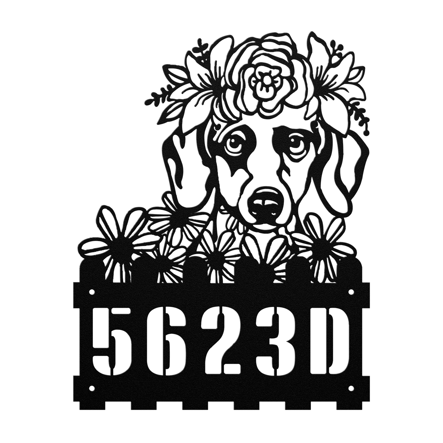 Dachshund Custom Metal House Number Sign