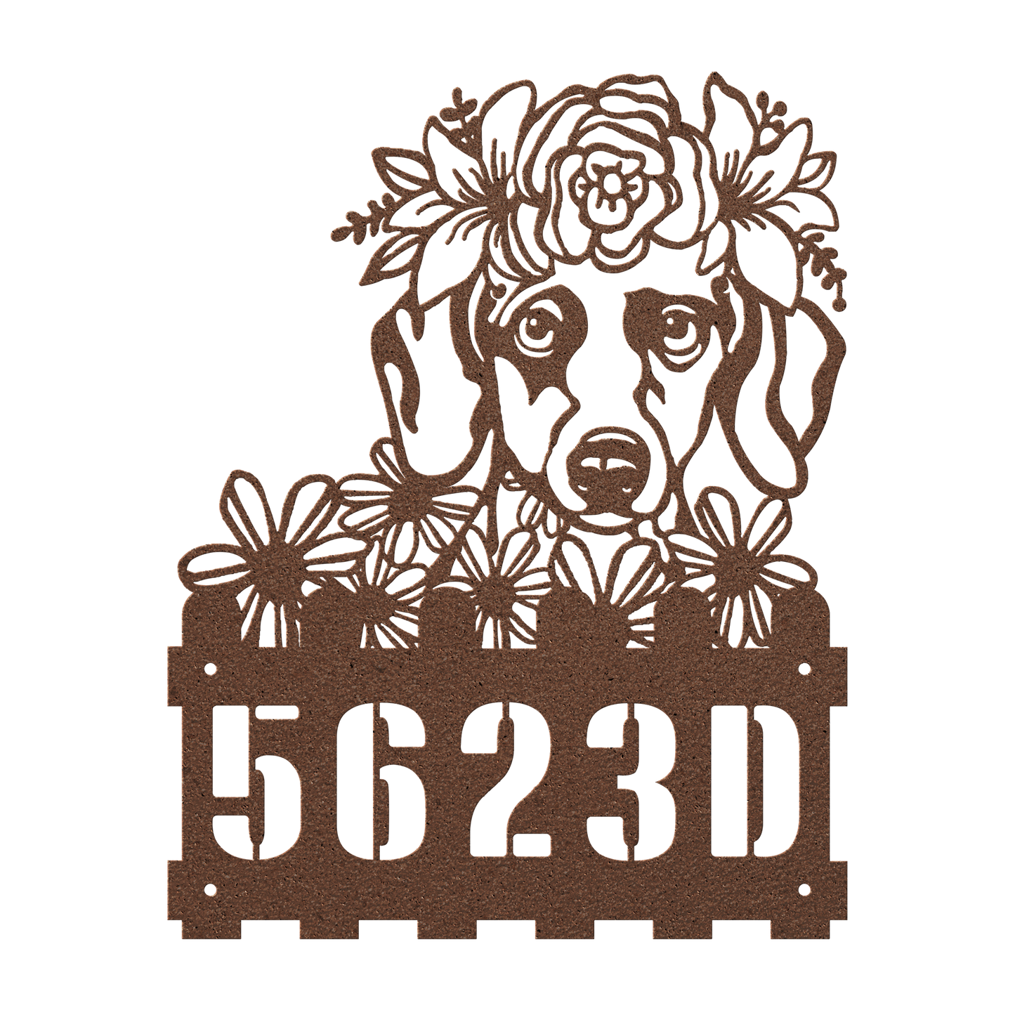 Dachshund Custom Metal House Number Sign