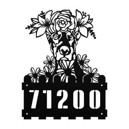 Doberman Custom Metal House Number Sign