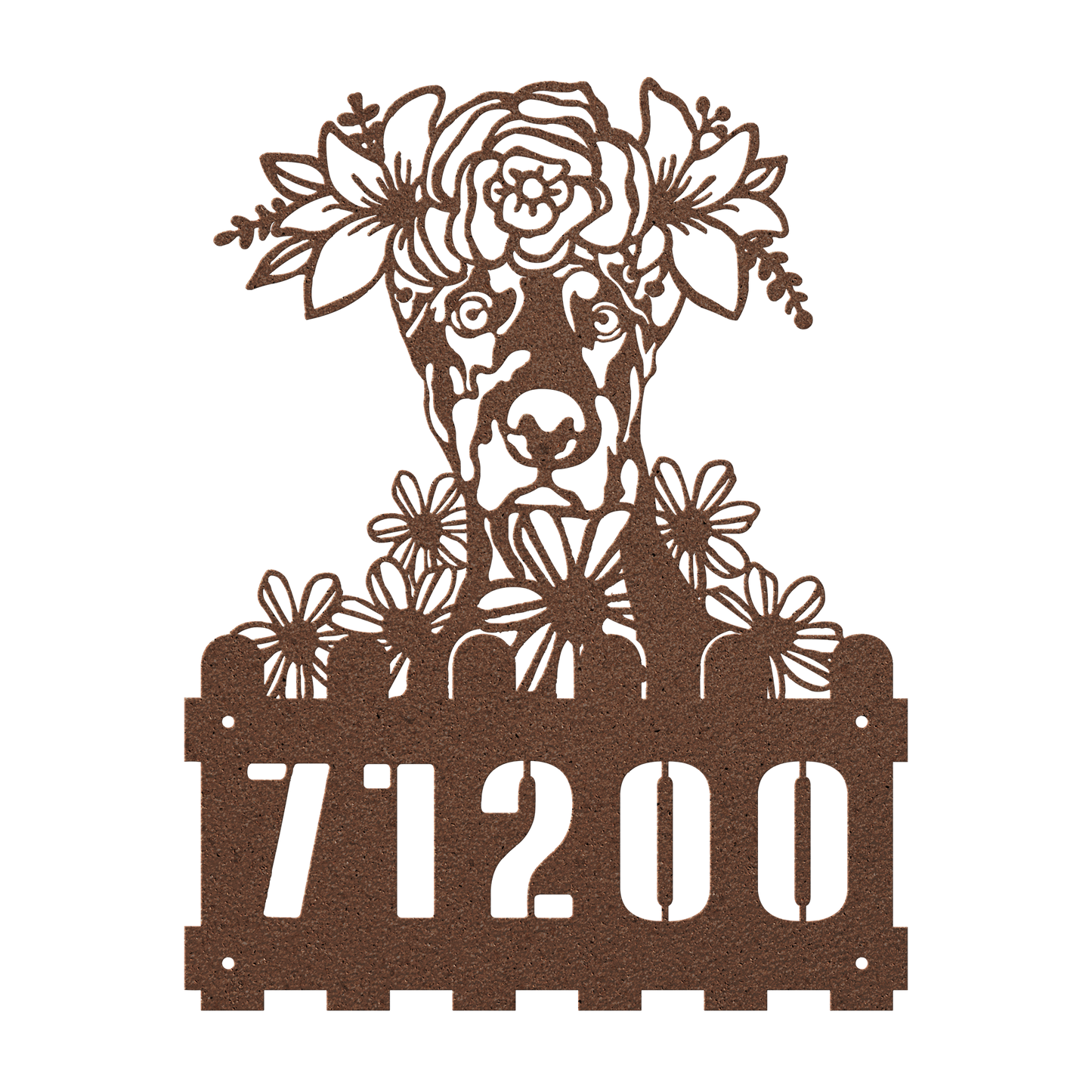 Doberman Custom Metal House Number Sign