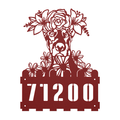 Doberman Custom Metal House Number Sign