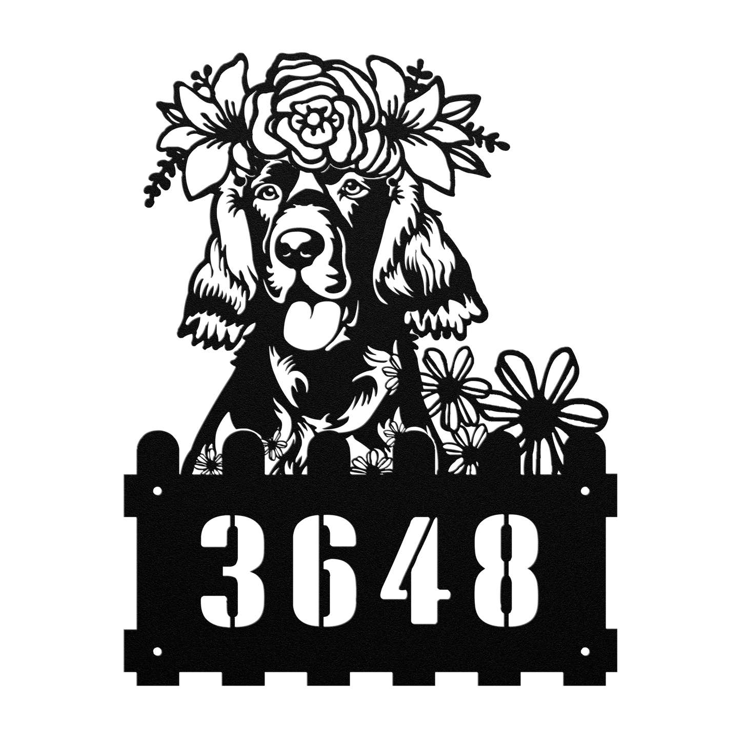 Irish Setter Custom Metal House Number Sign