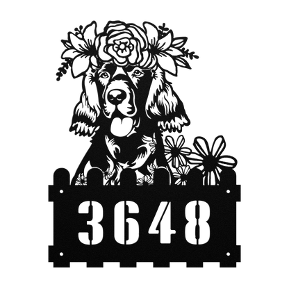 Irish Setter Custom Metal House Number Sign