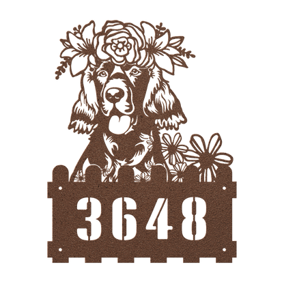 Irish Setter Custom Metal House Number Sign