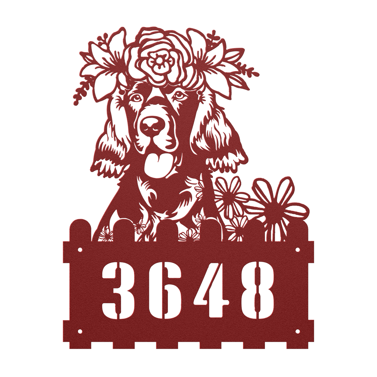 Irish Setter Custom Metal House Number Sign