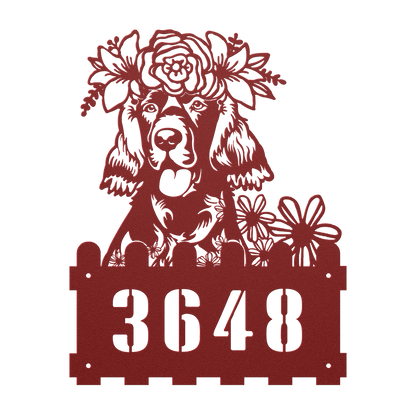 Irish Setter Custom Metal House Number Sign