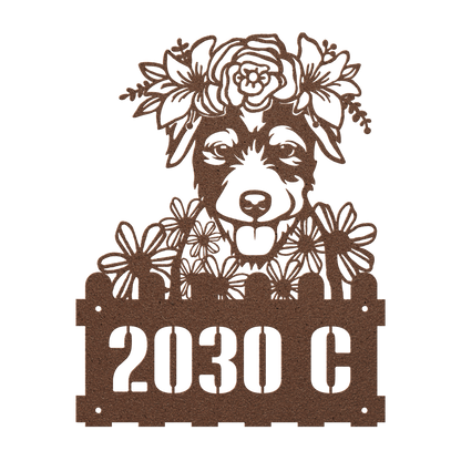 Jack Russell Custom Metal House Number Sign
