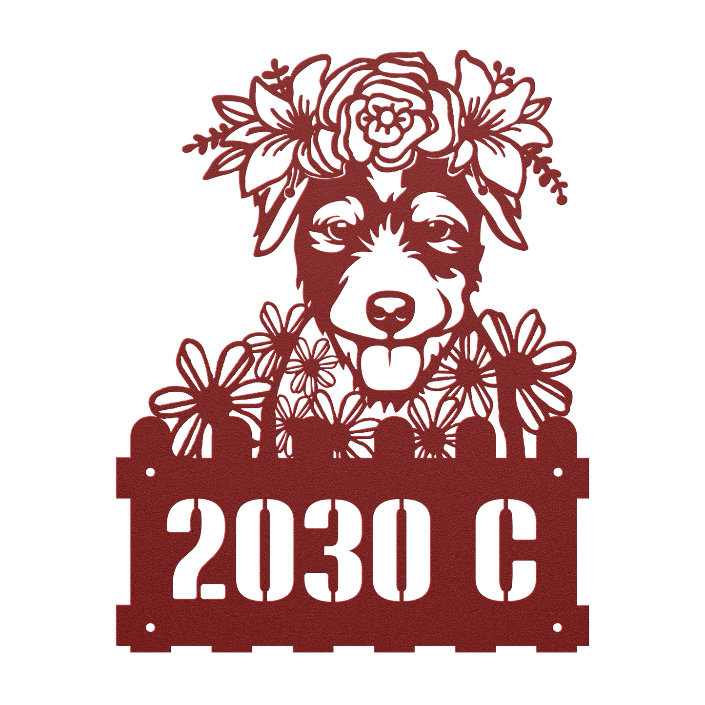 Jack Russell Custom Metal House Number Sign