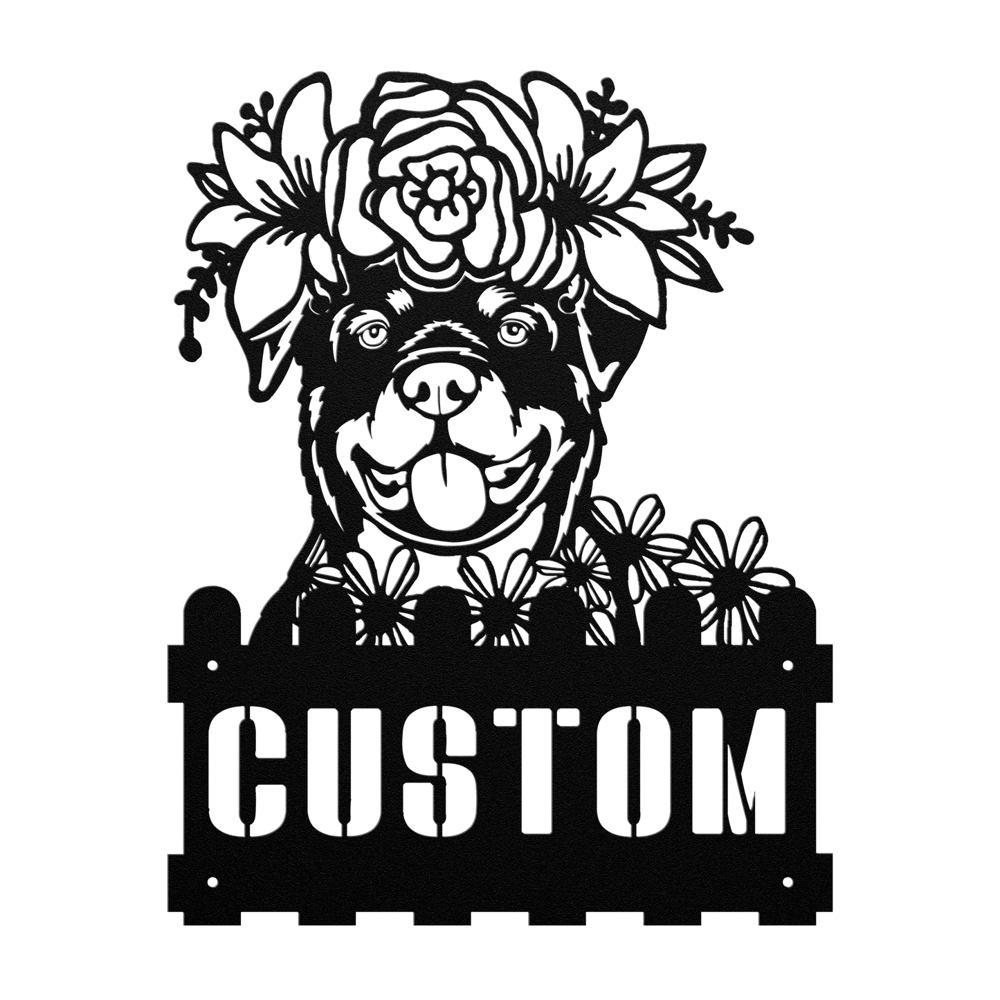 Rottweiler Custom Metal House Number Sign