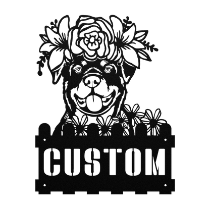 Rottweiler Custom Metal House Number Sign