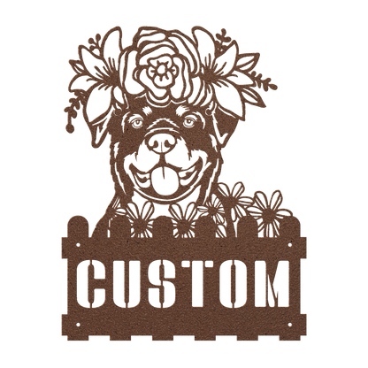 Rottweiler Custom Metal House Number Sign