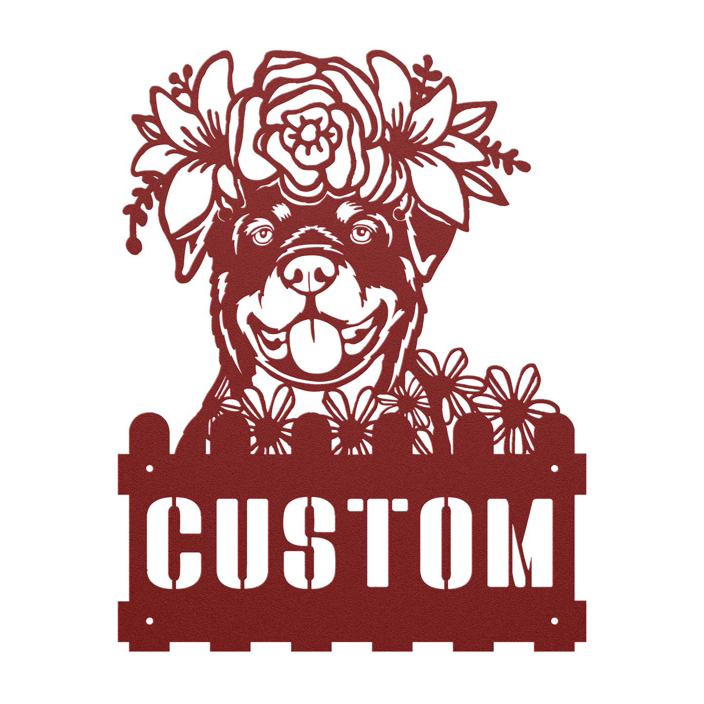 Rottweiler Custom Metal House Number Sign