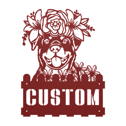Rottweiler Custom Metal House Number Sign