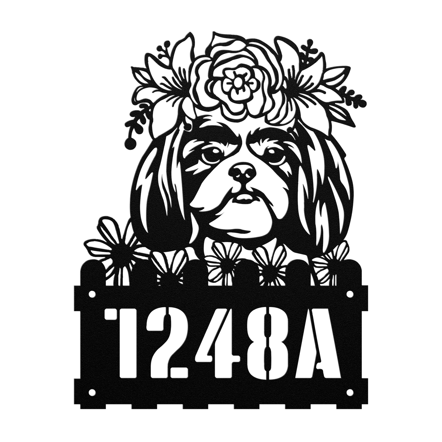 Shih-Tzu Custom Metal House Number Sign