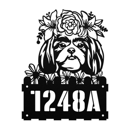 Shih-Tzu Custom Metal House Number Sign