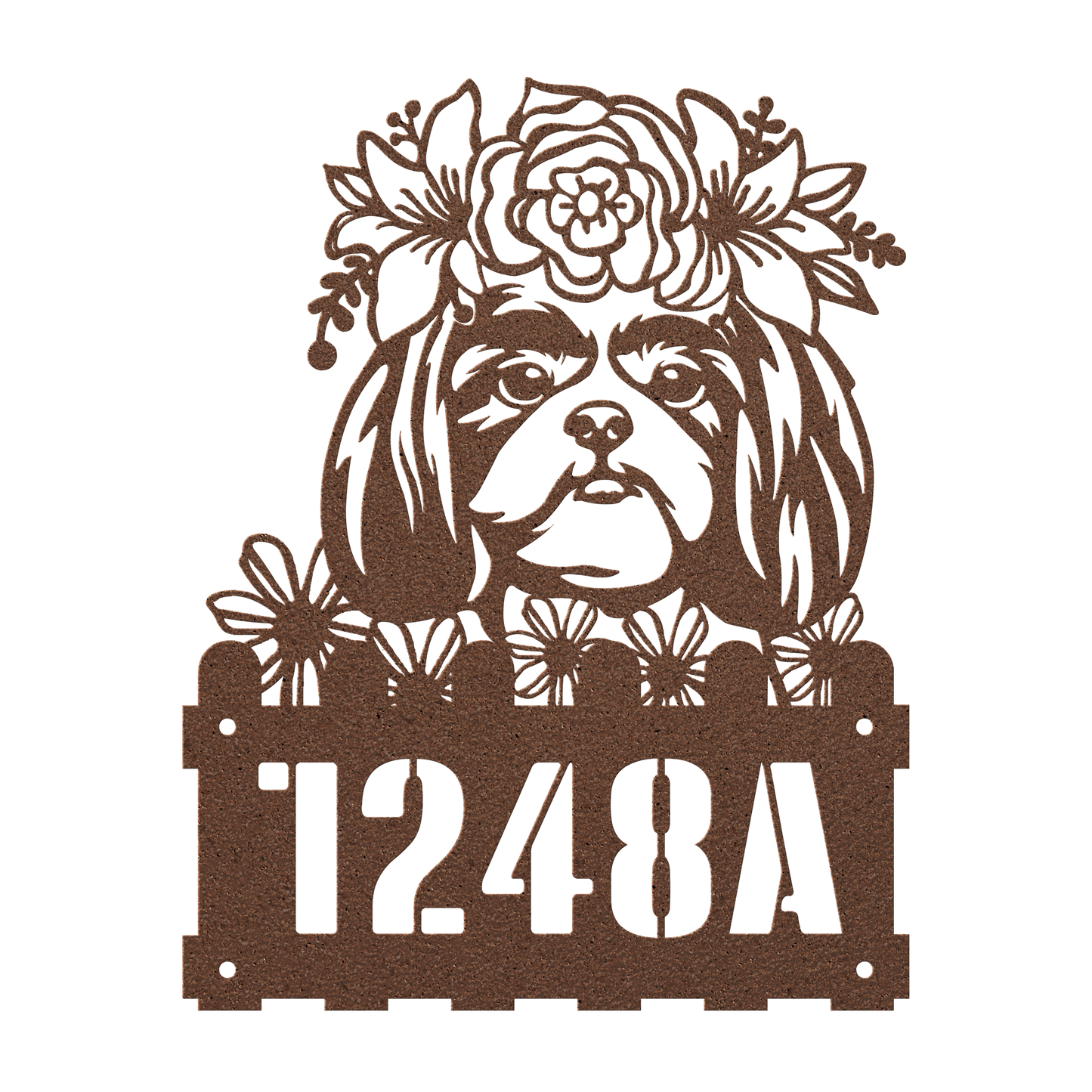 Shih-Tzu Custom Metal House Number Sign