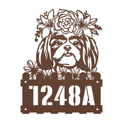 Shih-Tzu Custom Metal House Number Sign