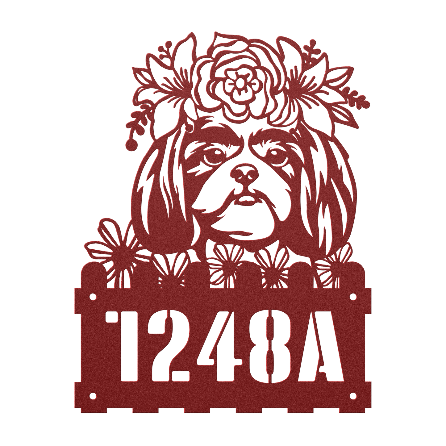 Shih-Tzu Custom Metal House Number Sign