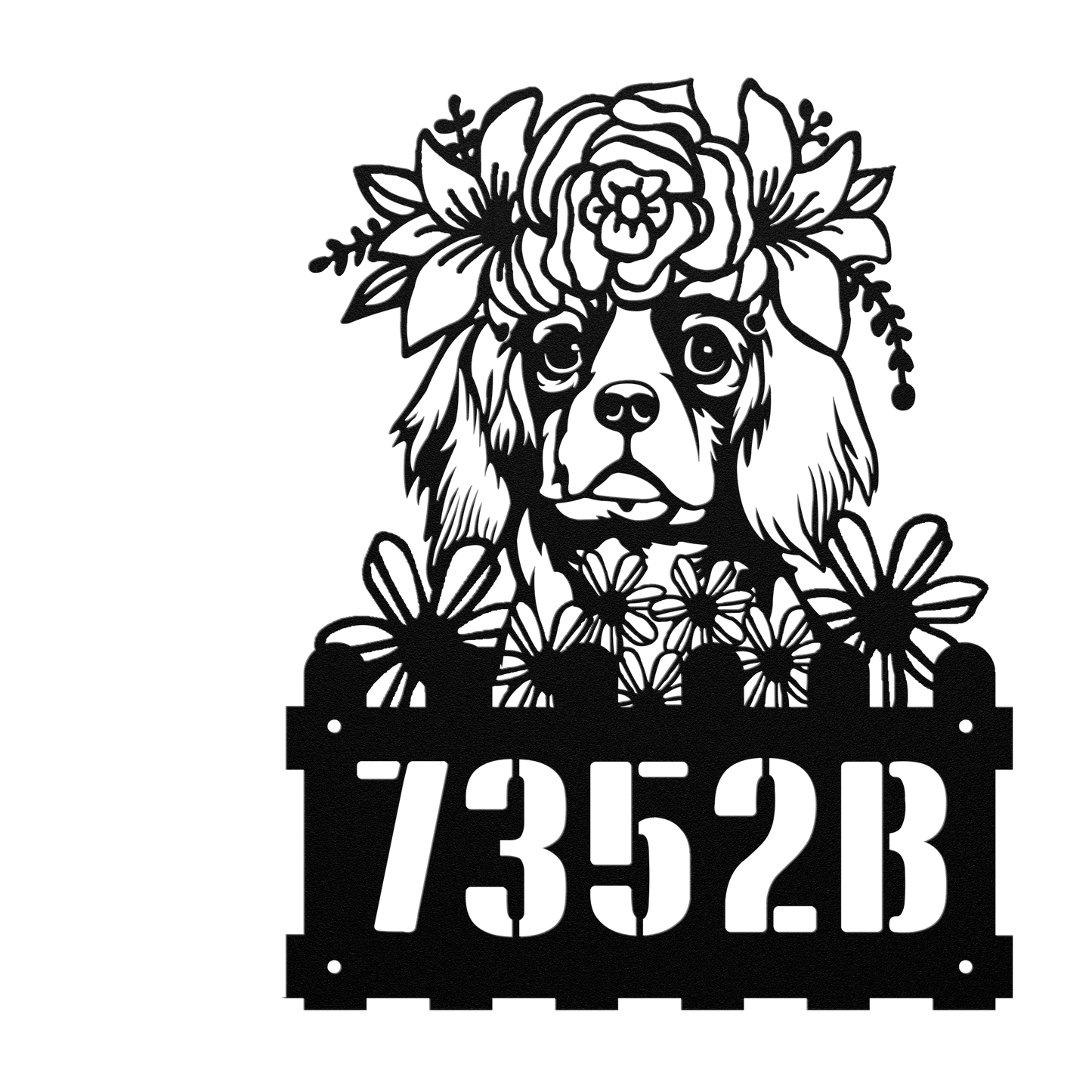 King Charles Custom Metal House Number Sign