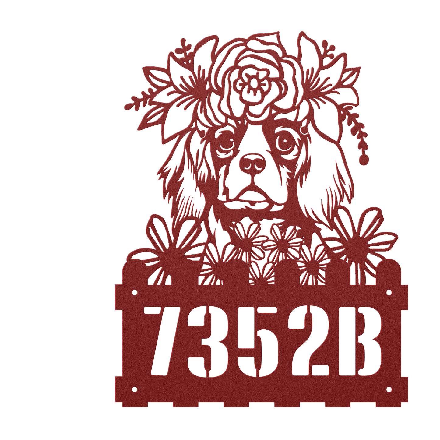 King Charles Custom Metal House Number Sign