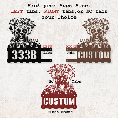 Boxer Custom Metal House Number Sign