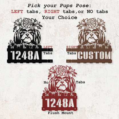 Shih-Tzu Custom Metal House Number Sign