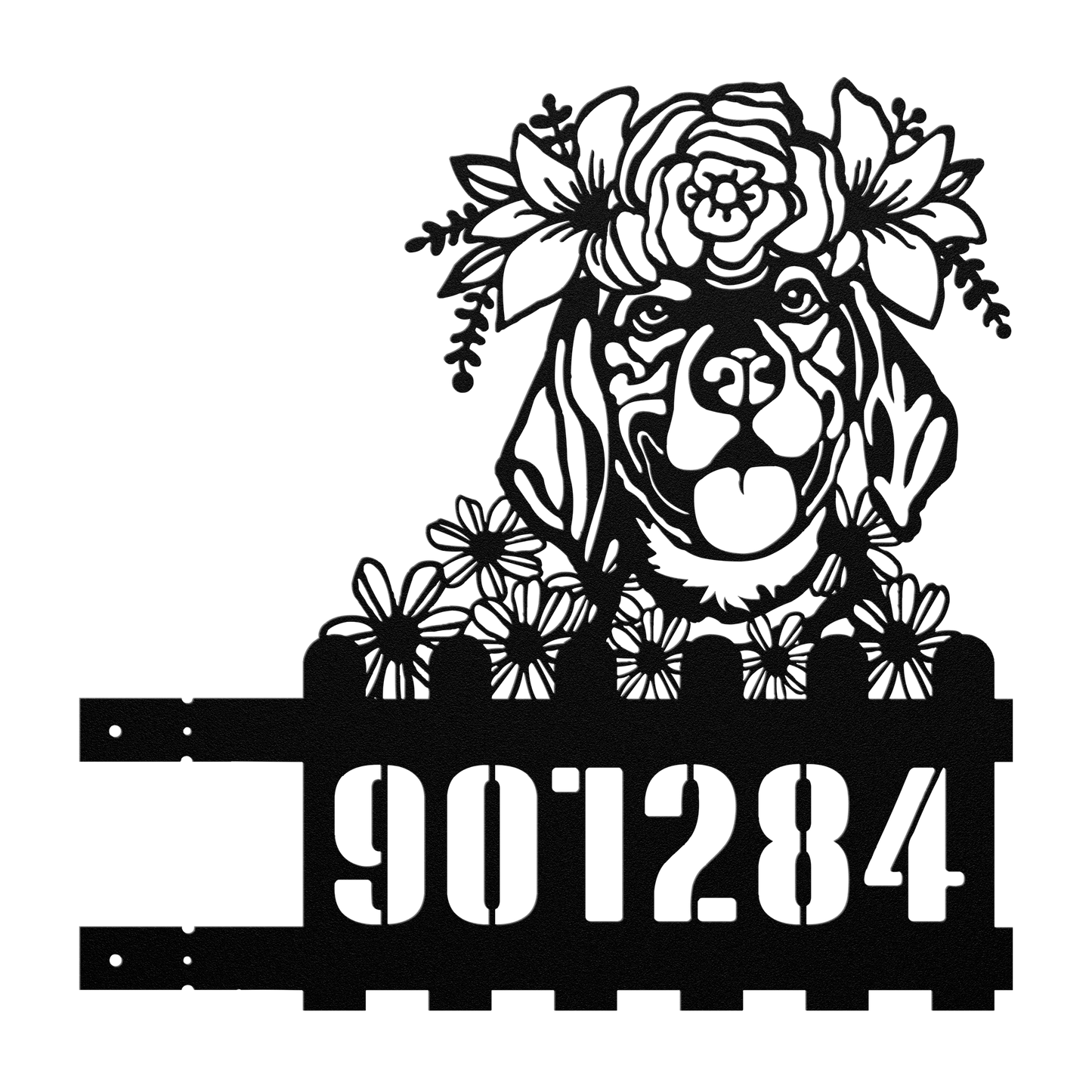 Beagle Custom Metal House Number Sign
