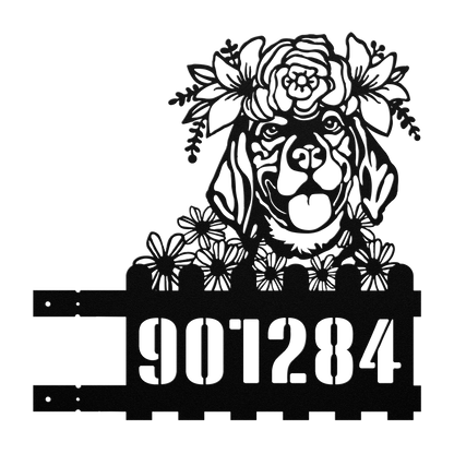 Beagle Custom Metal House Number Sign