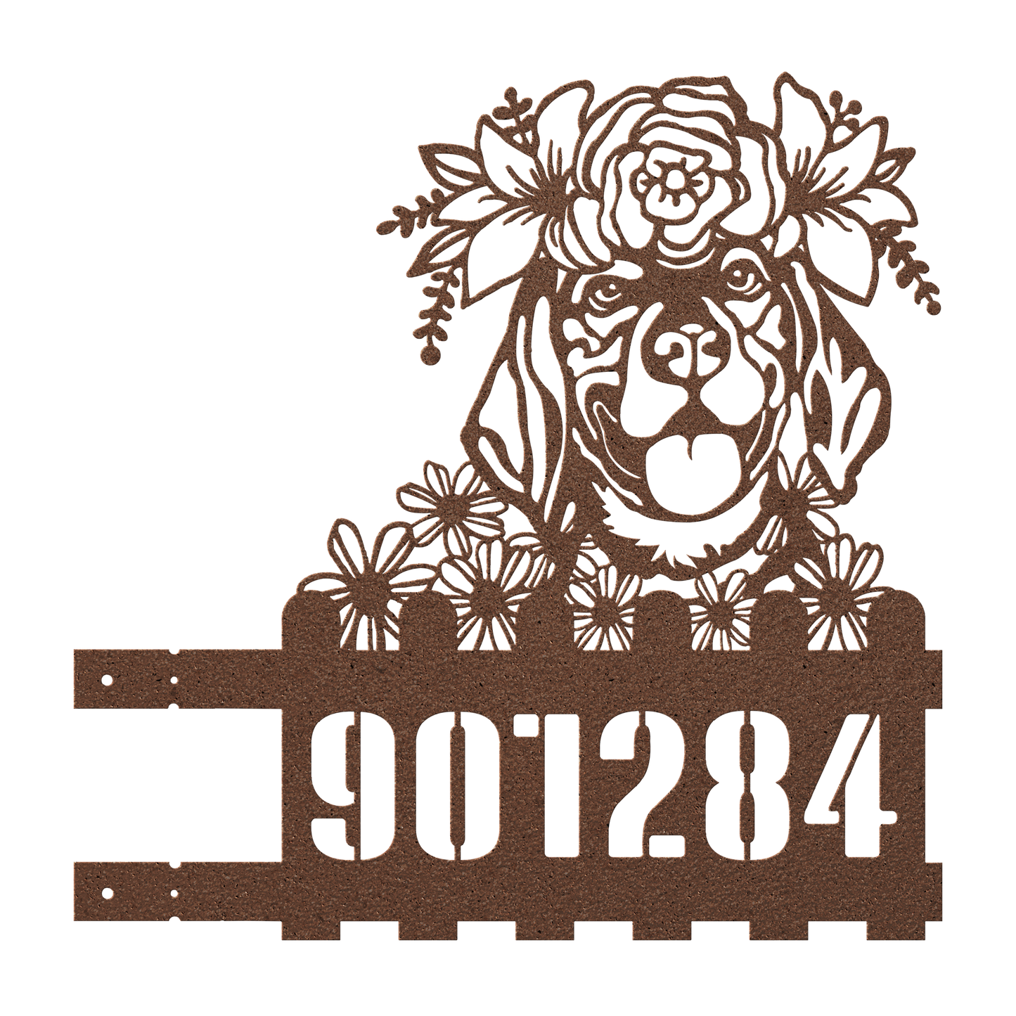 Beagle Custom Metal House Number Sign