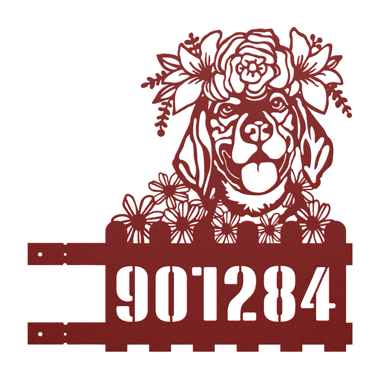 Beagle Custom Metal House Number Sign